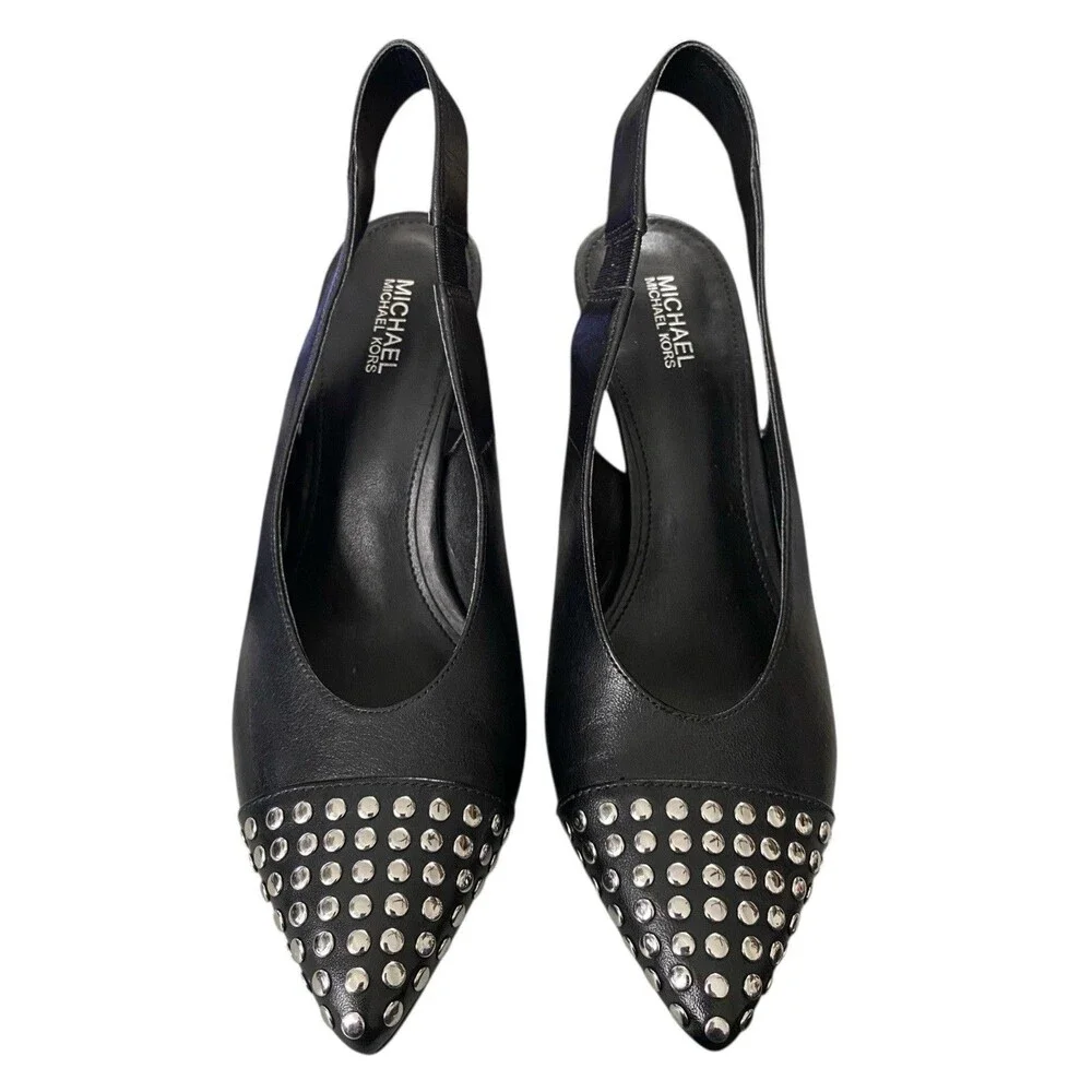 Punk MICHAEL Michael Kors Studded Slingback Pumps - Picture 2 of 13